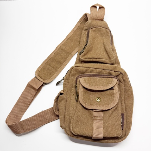 Ahmik Cotton Canvas Crossbody Sling Bag - Picture 2 of 15